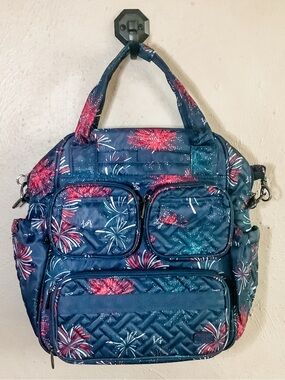 NWOT Lug Mini Puddle Jumper in Firework Navy Pattern Tote Bag